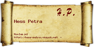 Hess Petra névjegykártya