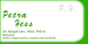 petra hess business card
